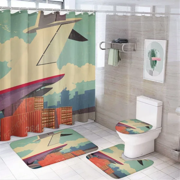 Vintage Air Cargo Plane on a shower curtain