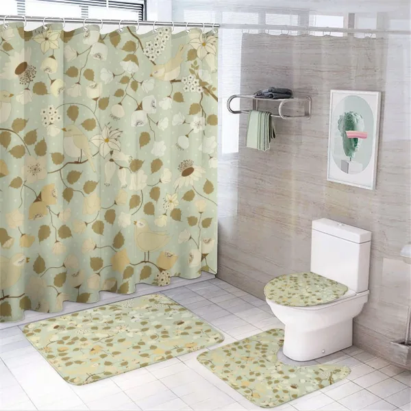Vintage Retro Swirls on a shower curtain