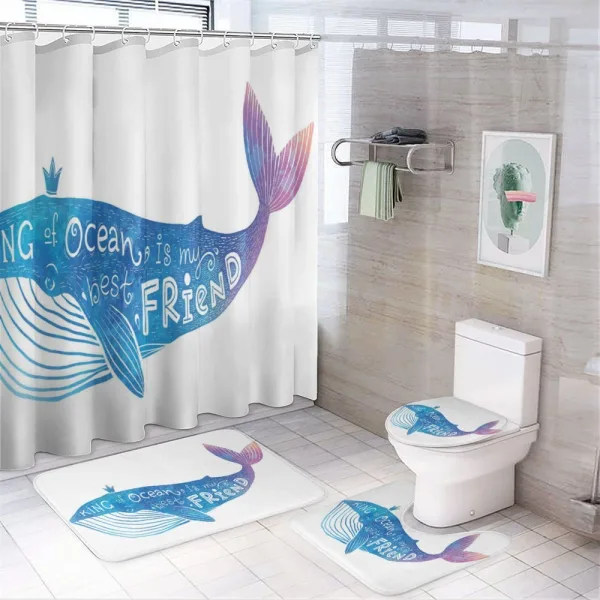 Watercolor Abstract Words on a shower curtain