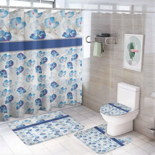Watercolor Art Tropical Petals on a shower curtain