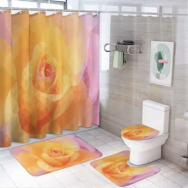 Abstract Polygon Triangle on a shower curtain