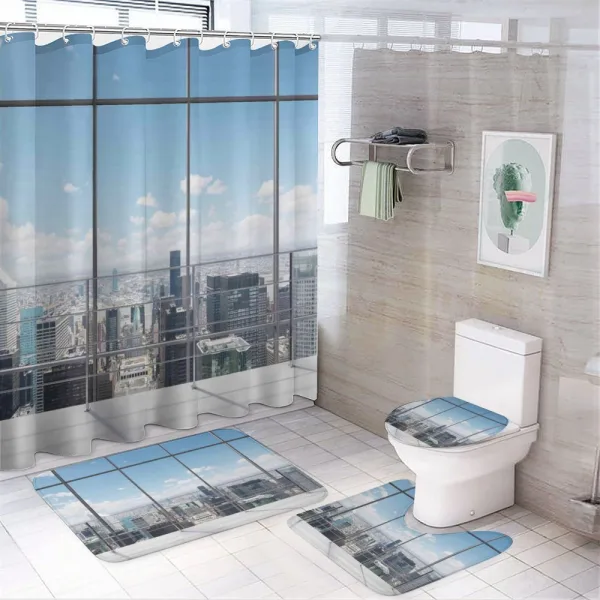 City Modern Landscape on a shower curtain