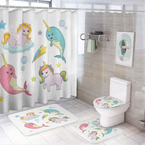 Colorful Rainbow Animal on a shower curtain