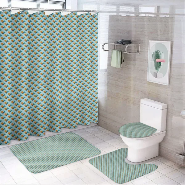 Diagonal Symmetry Motif on a shower curtain