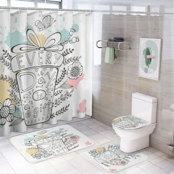 Floral Every Day is a Gift on a shower curtain