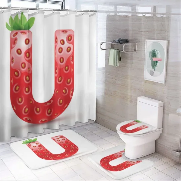 Fresh Fruit Letter U on a shower curtain