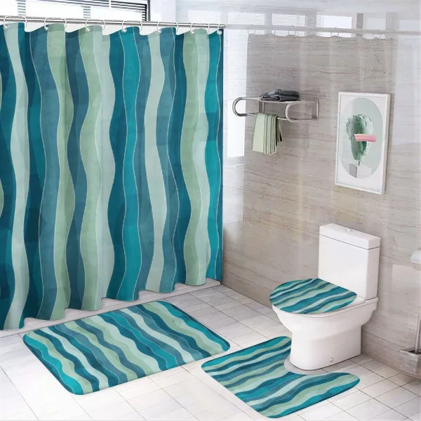 Grunge Wave Pattern on a shower curtain