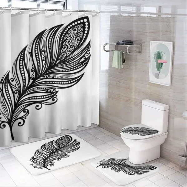 Hippie Style Motif on a shower curtain