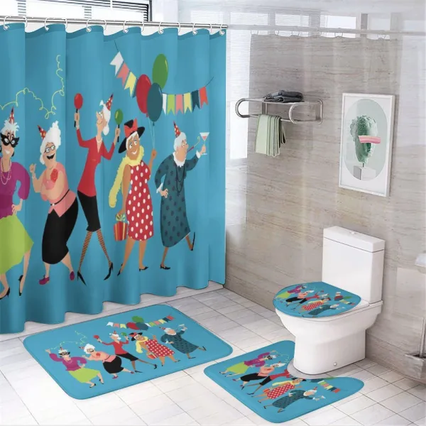 Mature Ladies Dance on a shower curtain