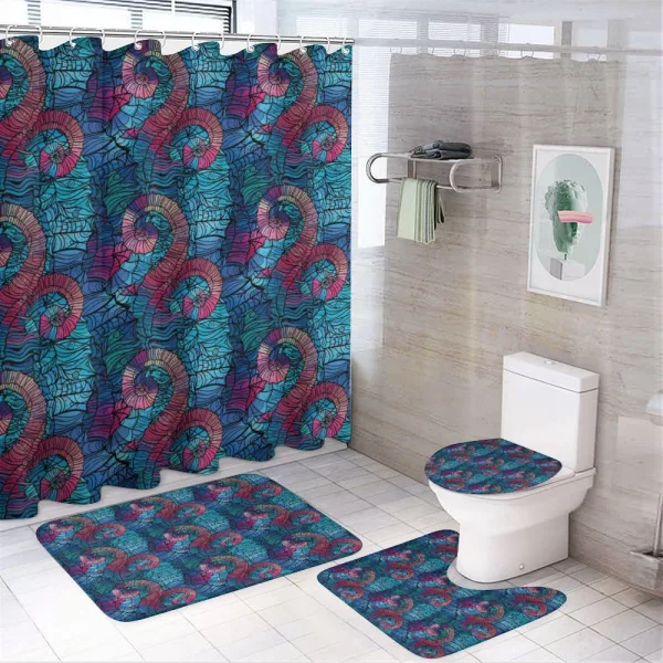 Mosaic Shell Swirls on a shower curtain
