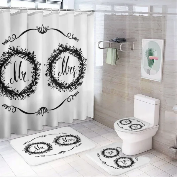 Ornate Floral Wreaths on a shower curtain