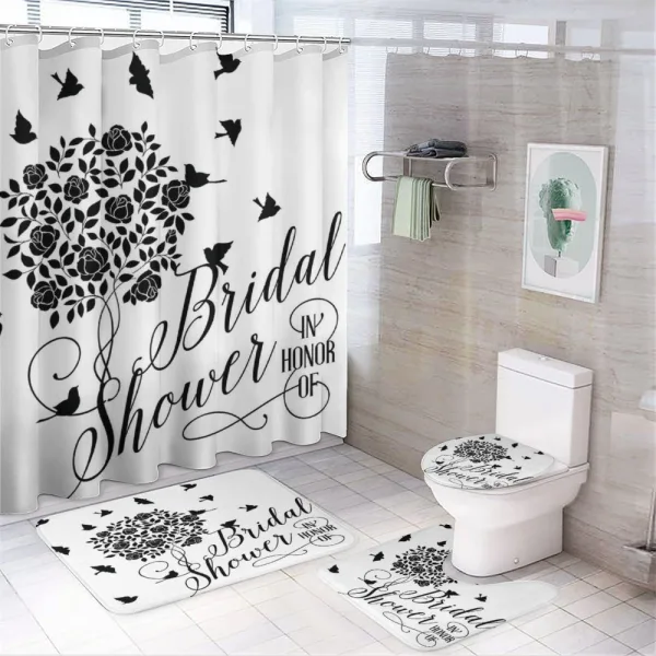 Roses Birds Swirls on a shower curtain