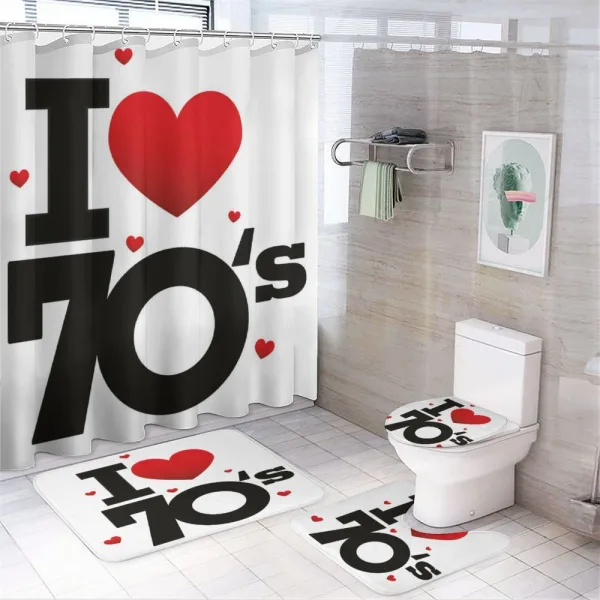 Seventies Hearts on a shower curtain
