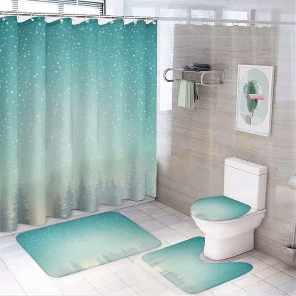 Spruce Forest Snow Woods on a shower curtain