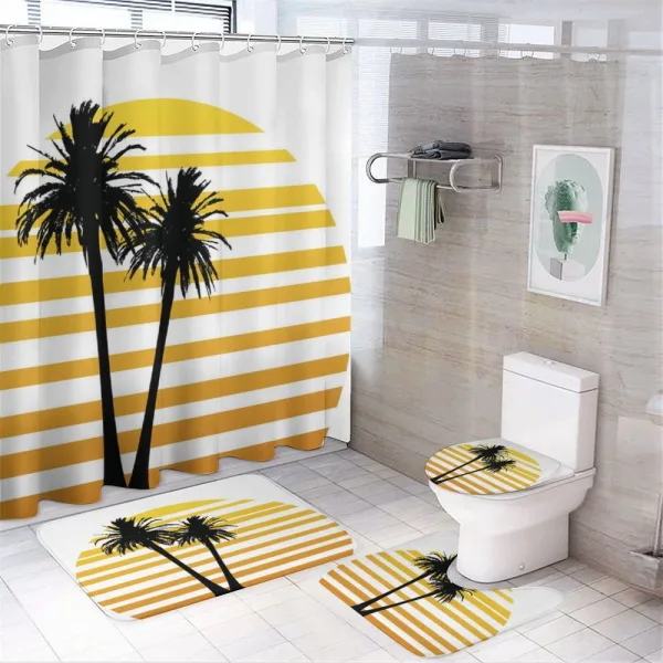 Summer Holiday Graphic on a shower curtain
