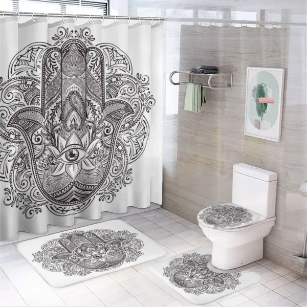 Swirls from East on a shower curtain