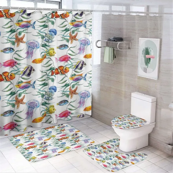 Watercolor Underwater on a shower curtain