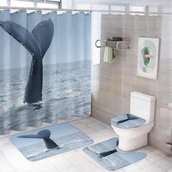 Whale Tail Puerto Lopez on a shower curtain