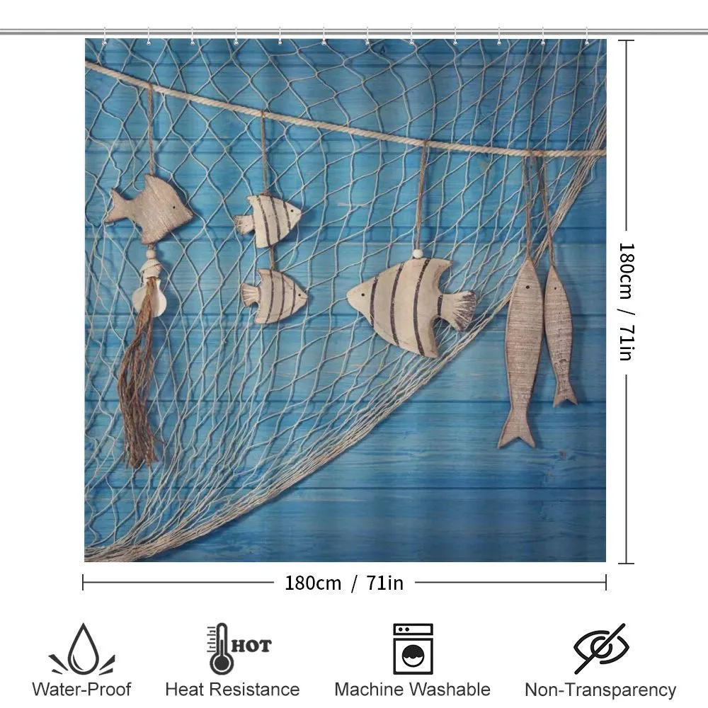 Wooden Fish Shell on Net — Detail 2