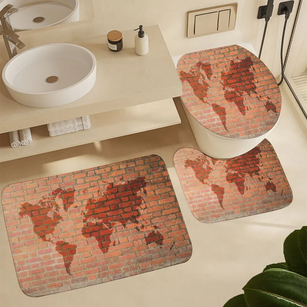 World Map on Brick Wall — Detail 5