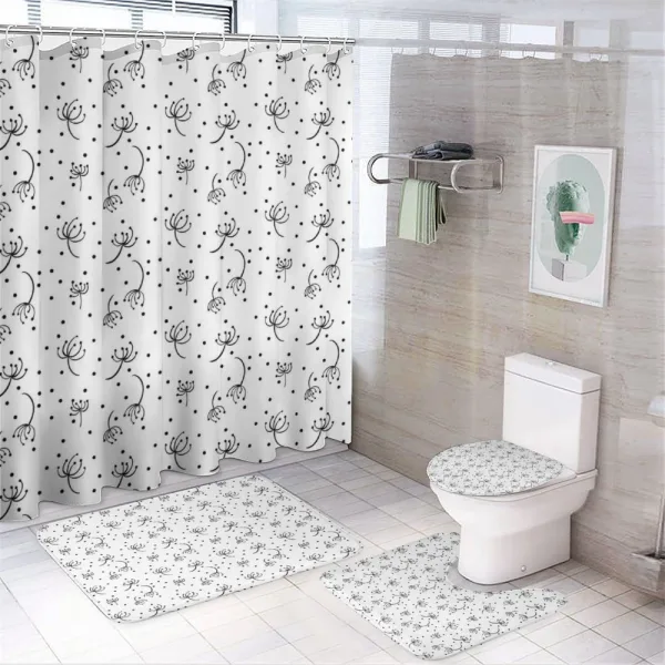 Abstract Dandelions on a shower curtain