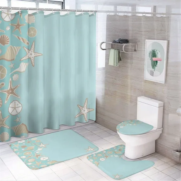 Beach Party and Thin Lines on a shower curtain