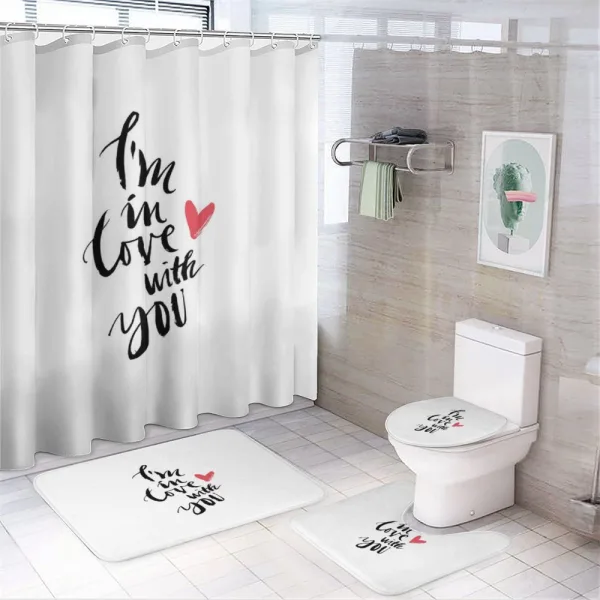 Brush Stroke Effect Words on a shower curtain