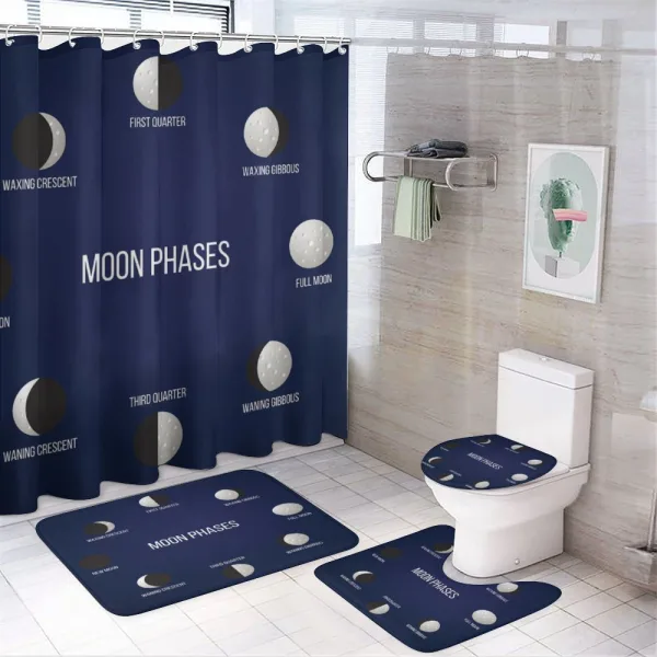 Crescent Phase Astronomy on a shower curtain