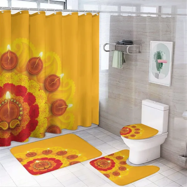Flowers Diwali on a shower curtain