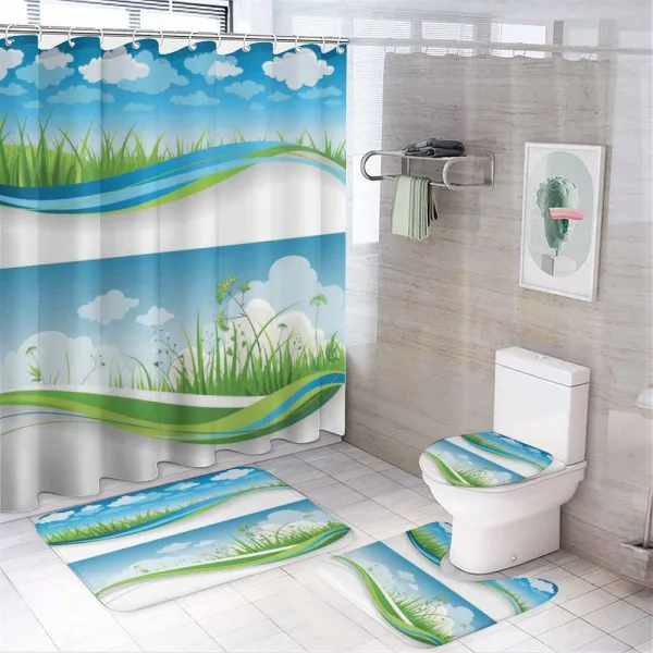Fresh Summer Fields Eco on a shower curtain