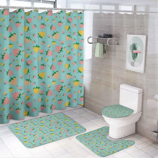 Fruits Spotted Backdrop on a shower curtain