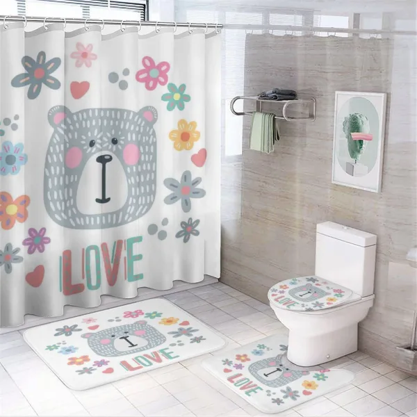 Funny Doodle Face on a shower curtain