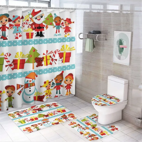 Joy Children Santa on a shower curtain
