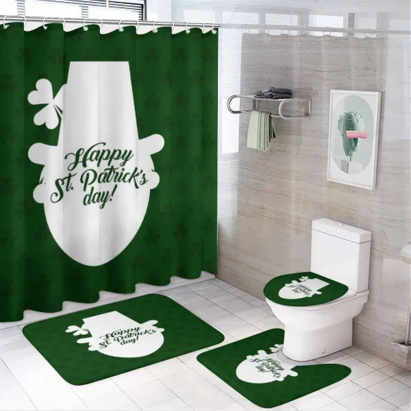 Leprechaun Hat and Clover on a shower curtain