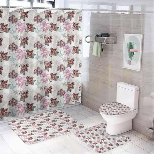 Nostalgic Romantic Artwork on a shower curtain
