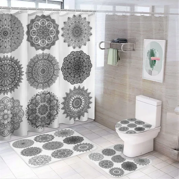 Ottoman Inspired Mandala on a shower curtain