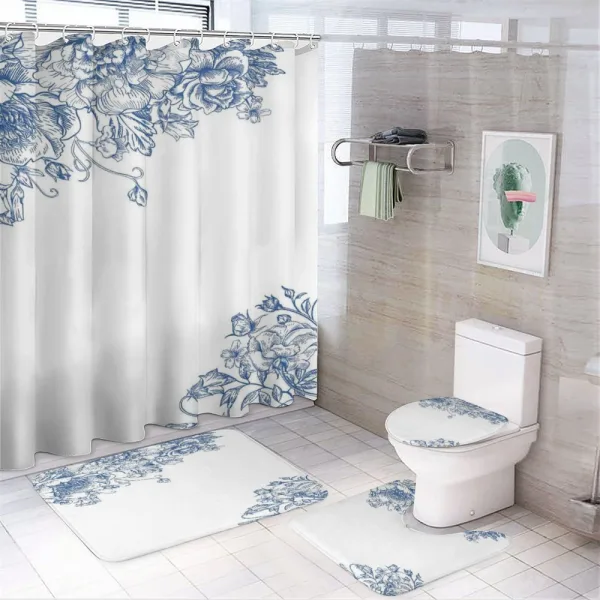 Peony Rose Buds on a shower curtain