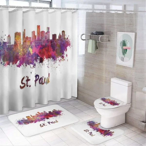 Saint Paul Skyline on a shower curtain