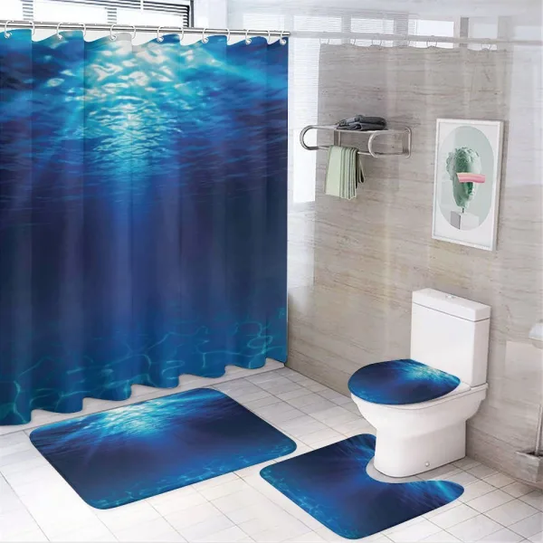 Sandy Seabed Sea Scene on a shower curtain
