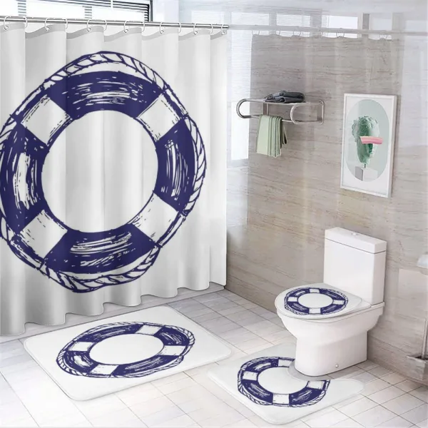 Sketch Life Buoy on a shower curtain
