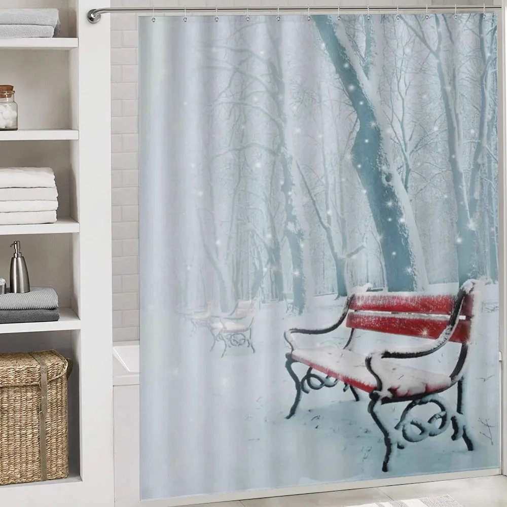 Snowy Bench Misty Path — Detail 4