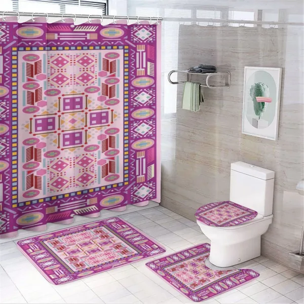 Traditional Afghan Motif on a shower curtain