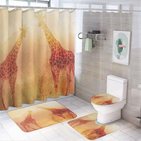 Tropic Giraffes on a shower curtain