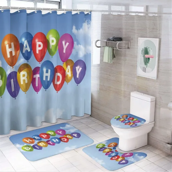 Balloons Letters Sky on a shower curtain
