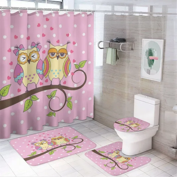 Birds in Love on Branch on a shower curtain