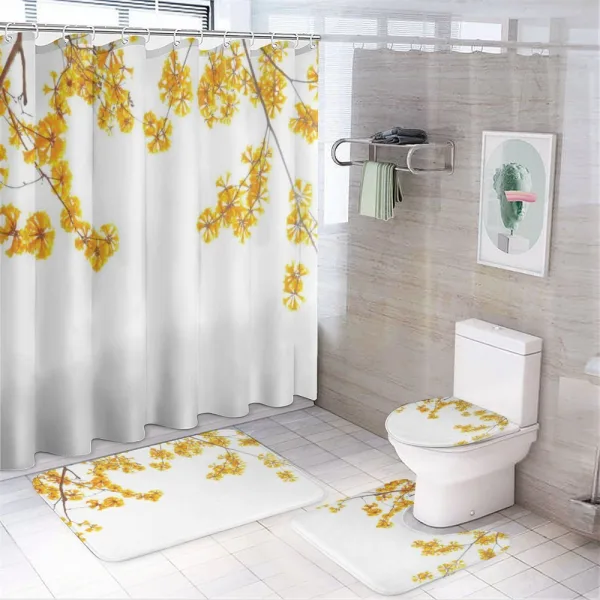 Blooming Flowers Garden on a shower curtain