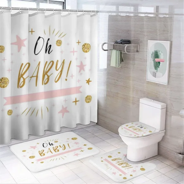 Calligraphy Stars Dots on a shower curtain