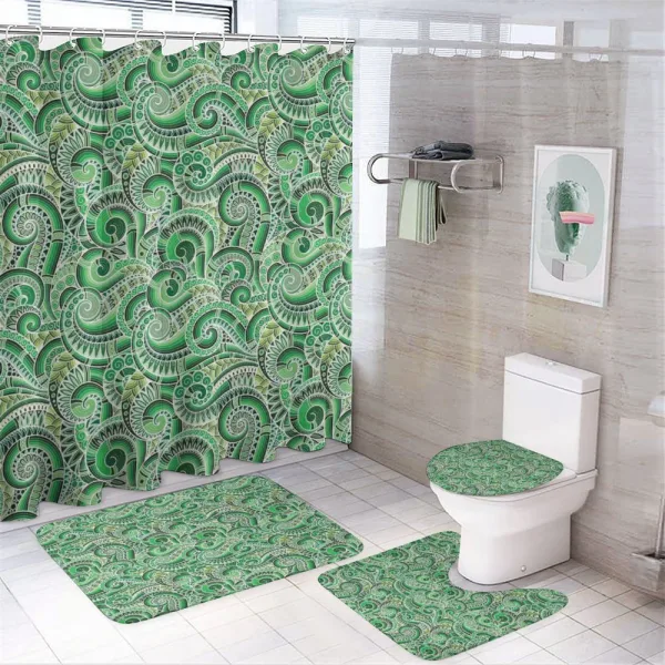 Classical Retro Mehendi on a shower curtain