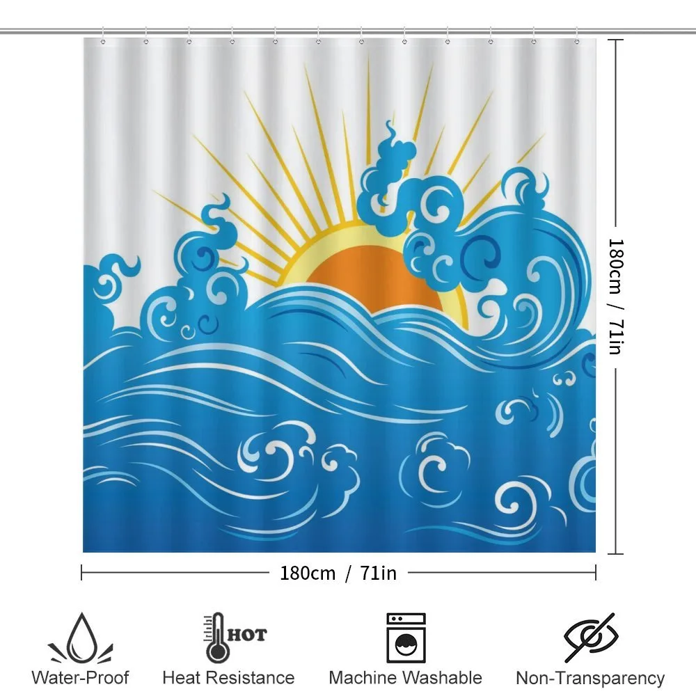 Curved Ocean Waves Sun — Detail 2