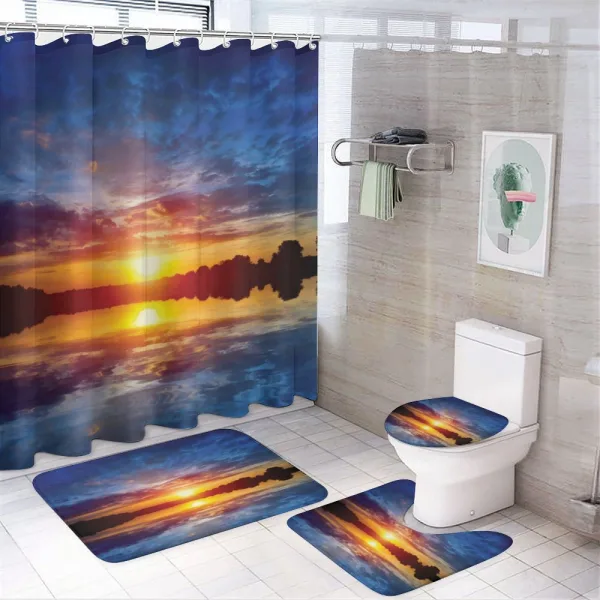 Dreamy Sunset Scenery on a shower curtain